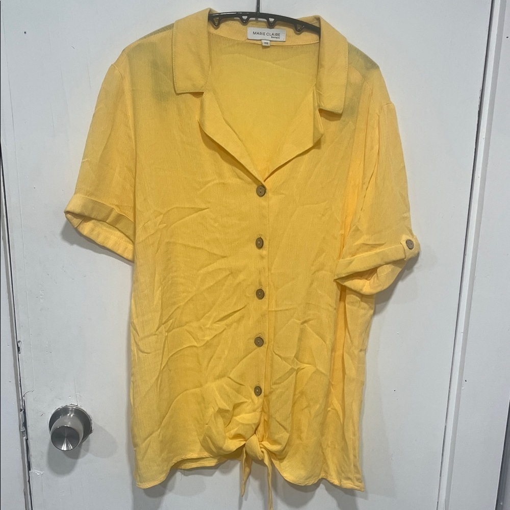 Marie Claire Boutiques Sunny Yellow Button-Down Shirt size P/S